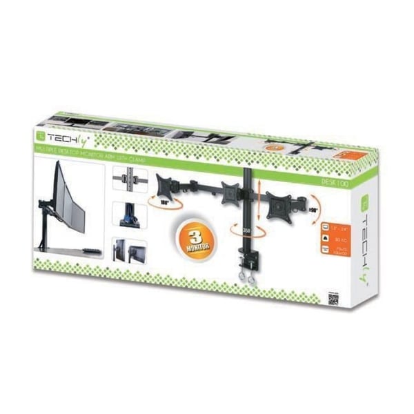 Techly ICA-LCD 482-T skærmbeslag og -stativer 61 cm (24") Skrivebord Sort