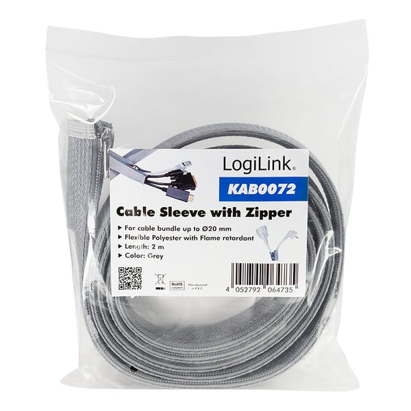 LogiLink KAB0072 kaapelisuojus Harmaa 3 cm