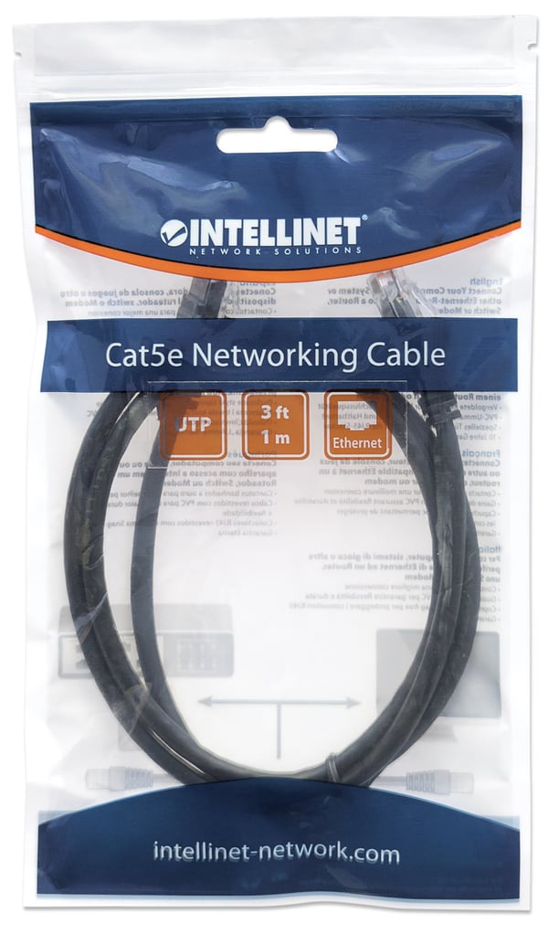 Intellinet 320740 netværkskabel Sort 1 m Cat5e U/UTP (UTP)