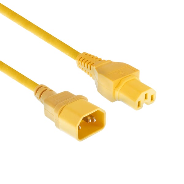 ACT AK5303 el-ledning Gul 0,6 m IEC C14 IEC C15