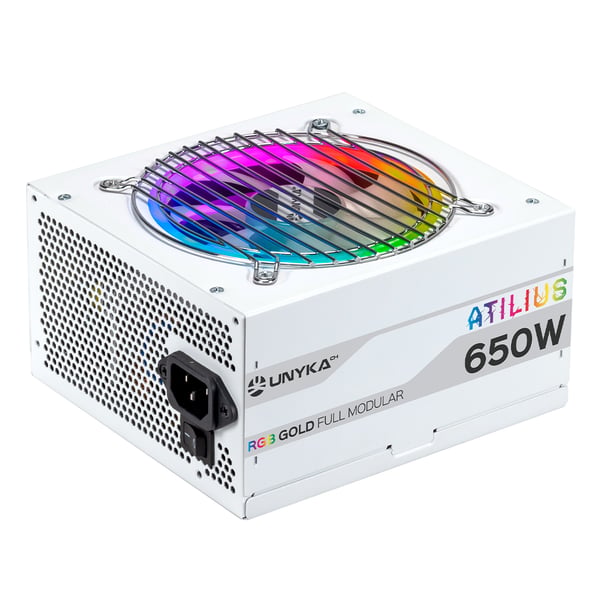 UNYKAch ATX Atilus RGB White 650W virtalähdeyksikkö 20+4 pin ATX Valkoinen
