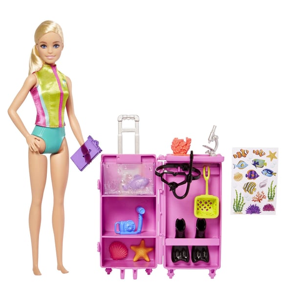 Barbie Barbie-marinbiologdocka och lekset (ljus hudton)