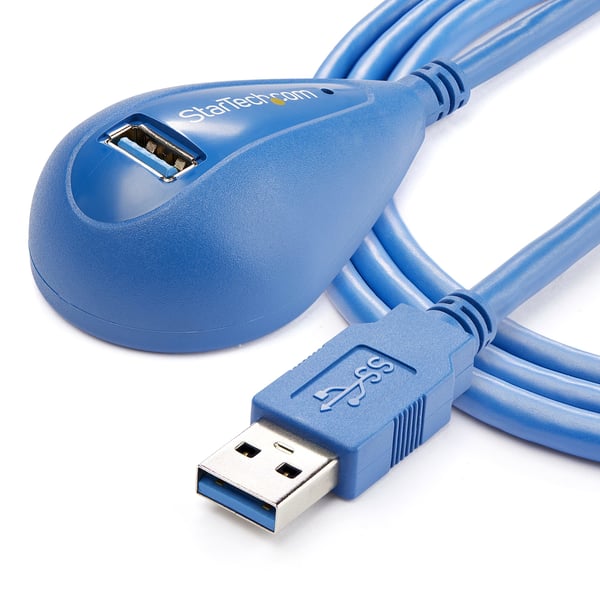 StarTech.com USB3SEXT5DSK USB-kabel USB 3.2 Gen 1 (3.1 Gen 1) 1,5 m USB A 5 Gbit/sek. Blå