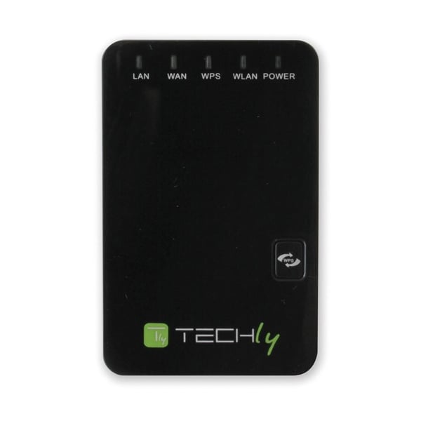 Techly I-WL-REPEATER2 trådløs router Hurtigt ethernet Sort, Hvid