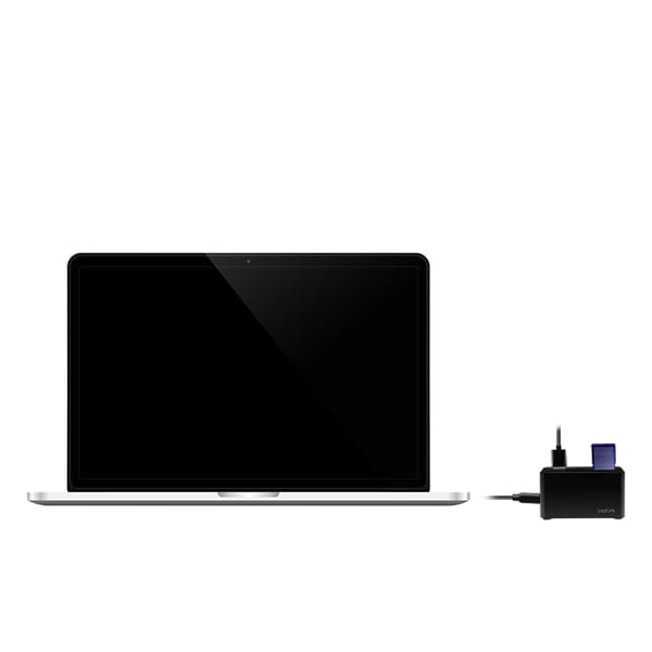 LogiLink CR0046 kannettavien tietokoneiden telakka ja porttitoistin Langallinen USB 3.2 Gen 1 (3.1 Gen 1) Type-C Musta