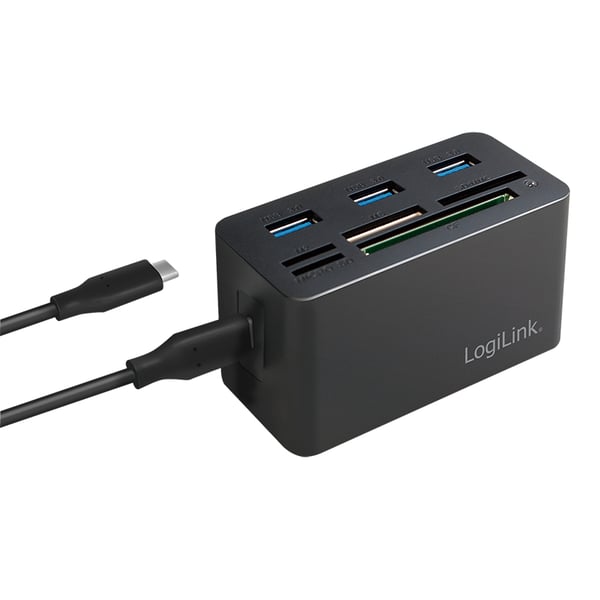 LogiLink CR0046 kannettavien tietokoneiden telakka ja porttitoistin Langallinen USB 3.2 Gen 1 (3.1 Gen 1) Type-C Musta