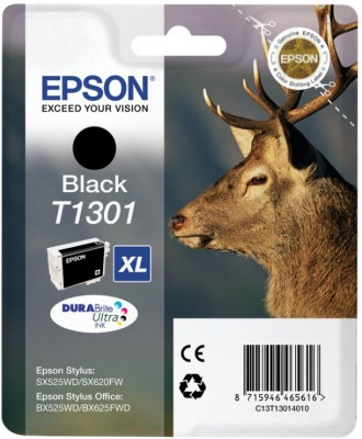 Epson Stag Yksittäispakkaus, musta T1301 DURABrite Ultra -muste