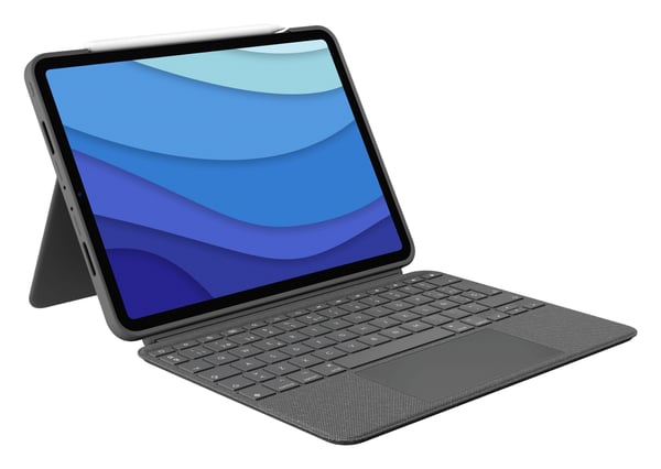 Logitech 920-010145 mobiililaitteiden näppäimistö QWERTY Espanja Smart Connector Harmaa