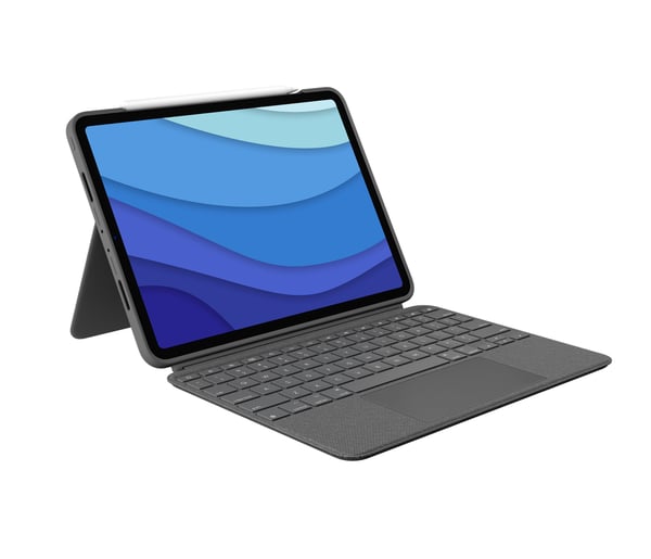 Logitech 920-010145 mobiililaitteiden näppäimistö QWERTY Espanja Smart Connector Harmaa
