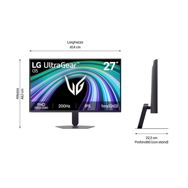 LG 27G523B-B platta pc-skärmar 68,6 cm (27") 1920 x 1080 pixlar Full HD LCD Svart