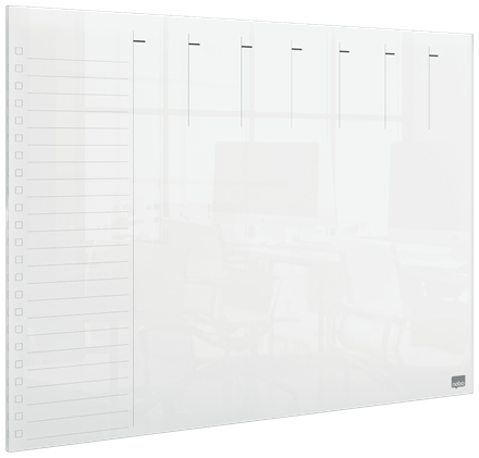 Nobo Transparent Akryl Mini Whiteboard Veckoplanerare skrivbord eller väggmonterad A3