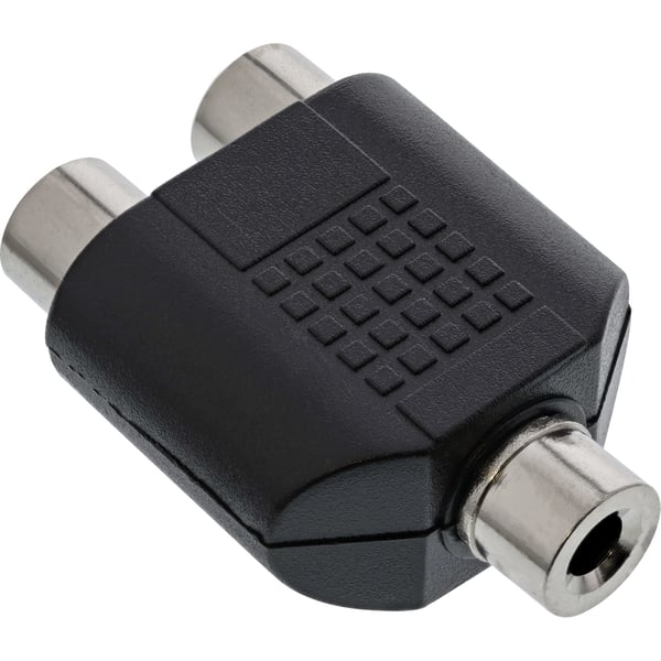 InLine 99338 kaapelin sukupuolenvaihtaja 3.5mm jack female mono 2xRCA Musta
