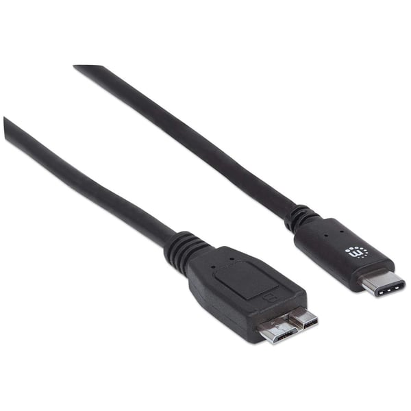 Manhattan 353397 USB-kaapeli USB 3.2 Gen 2 (3.1 Gen 2) 1 m USB C Micro-USB B 10 Gbit/s Musta