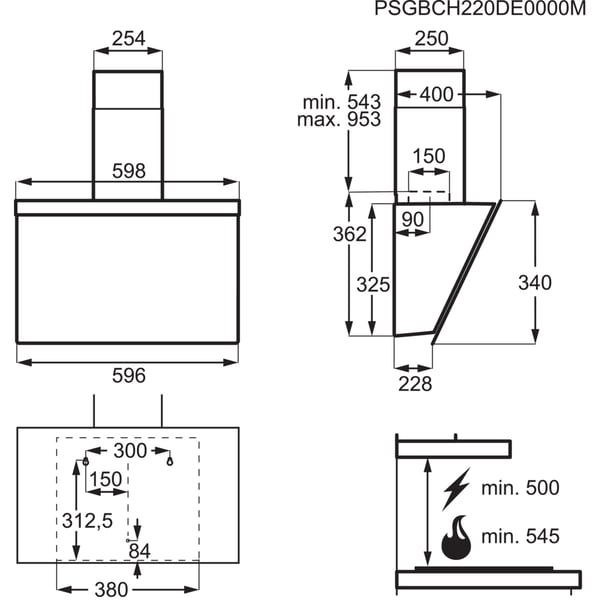 AEG DVE5661HB Sort 710 m³/t