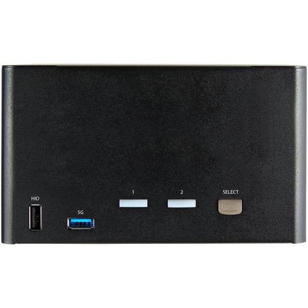 StarTech.com 2-ports DisplayPort KVM-switch för fyra skärmar - 4K 60 Hz UHD HDR - Desktop 4K DP 1.2 KVM med 2 portar USB 3.0-hubb (5 Gbps) och 4x USB 2.0 HID-portar, ljud - Snabbtangenter för omkoppling - TAA