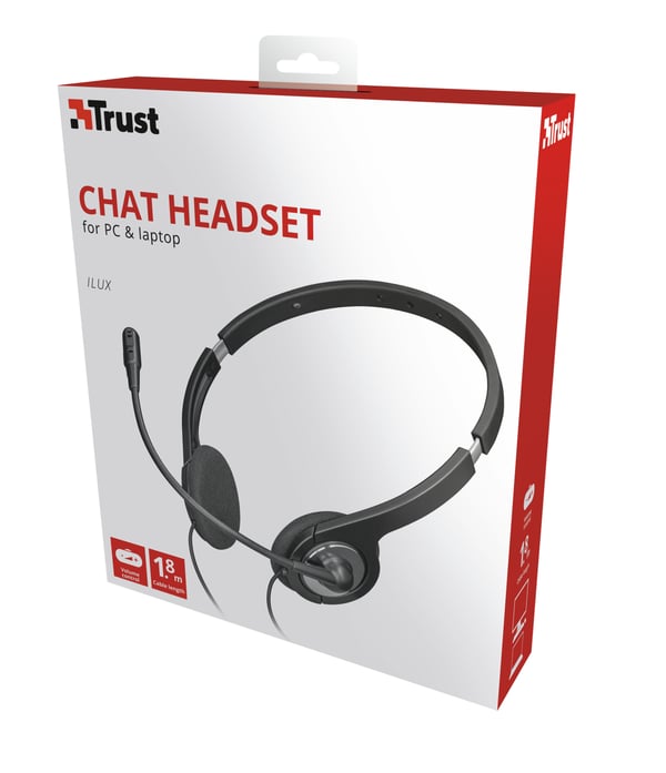Trust Ilux Headset Ledningsført Opkald/musik Sort