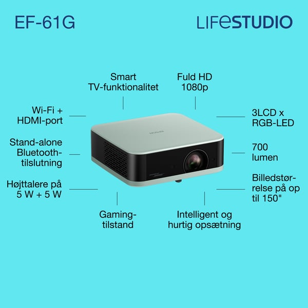 Epson Home Cinema Lifestudio Pop — EF-61G isgrøn