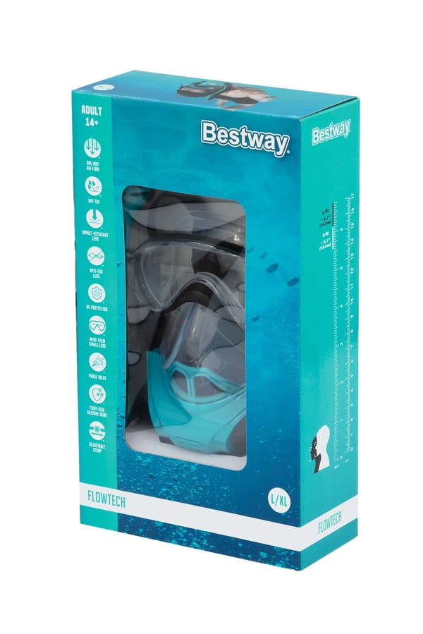 Bestway 24058 / 23 dykkemaske Silikone Sort, Rød, Transparent, Turkis Voksen