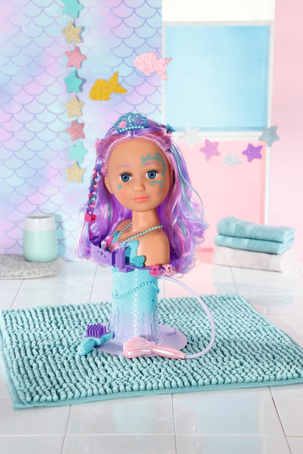 BABY born Sister Styling Mermaid Head Badedukke Flerfarvet