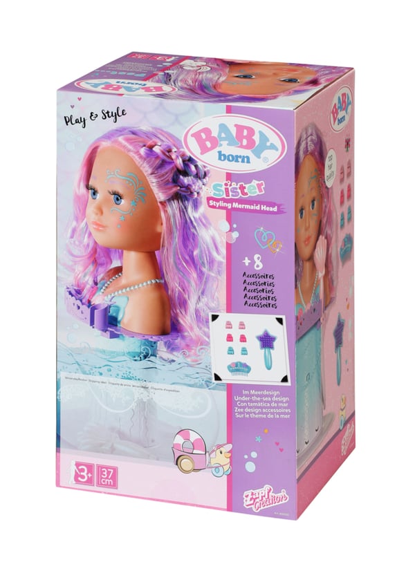BABY born Sister Styling Mermaid Head Badedukke Flerfarvet