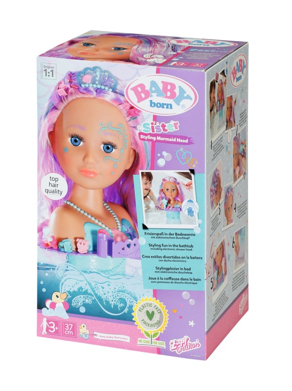 BABY born Sister Styling Mermaid Head Badedukke Flerfarvet