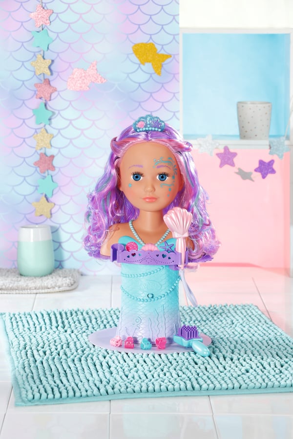 BABY born Sister Styling Mermaid Head Badedukke Flerfarvet