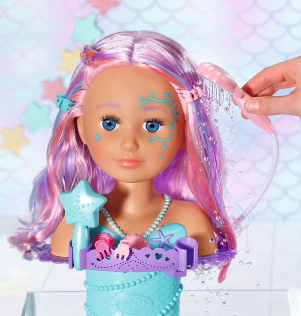 BABY born Sister Styling Mermaid Head Badedukke Flerfarvet