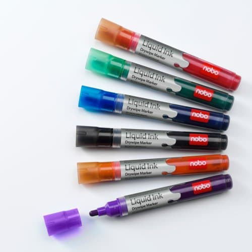 Nobo whiteboard marker rund spids 3 mm hurtigtørrende blæk, pakke/6 stk.