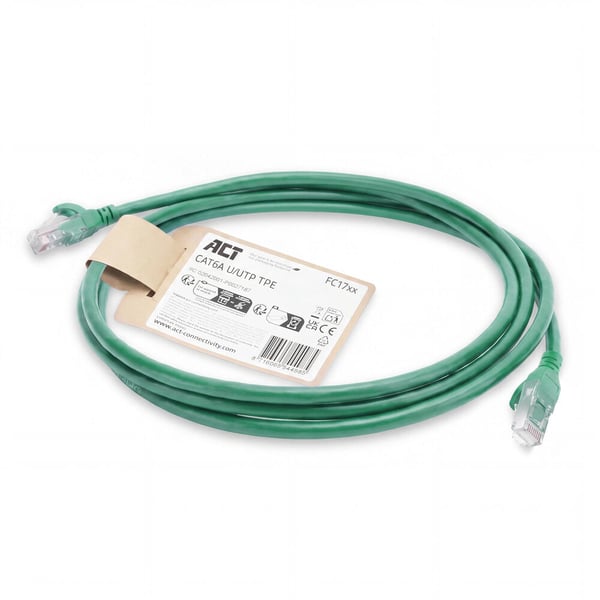 ACT FC1705 netværkskabel Grøn 5 m Cat6a U/UTP (UTP) Rund