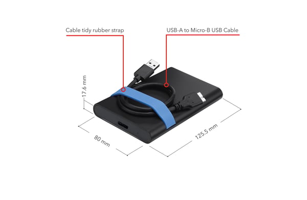 Verbatim Store'N'Go Enclosure Kit HDD/SSD kabinet Sort, Blå 2.5"