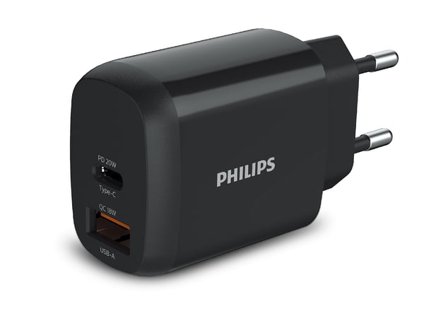 Philips DLP4326CB/12 oplader til mobil enhed Universel Sort Vekselstrøm Hurtig opladning Indendørs