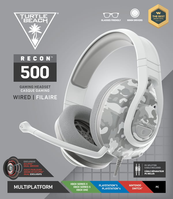 Turtle Beach Recon 500 Headset Ledningsført Spil Hvid