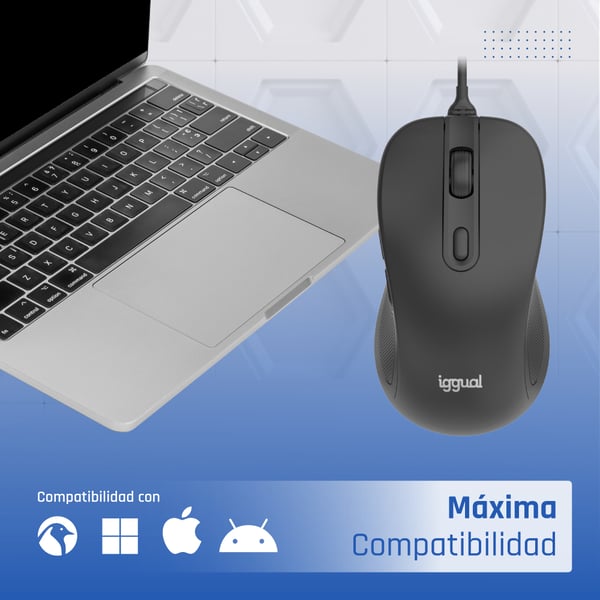 iggual OFFICE-ELITE-PRO-6D 3600DPI hiiri Oikeakätinen USB A-tyyppi Optinen