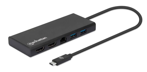 Manhattan 152747 kannettavien tietokoneiden telakka ja porttitoistin USB Type-C Musta