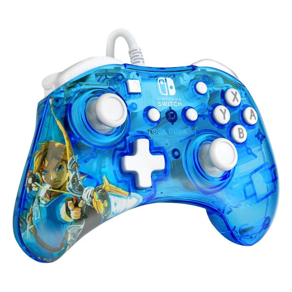 PDP Rock Candy: Berry Brave Link Blå, Gennemsigtig USB Gamepad Analog/digital Nintendo Switch, Nintendo Switch Lite, Nintendo Switch OLED