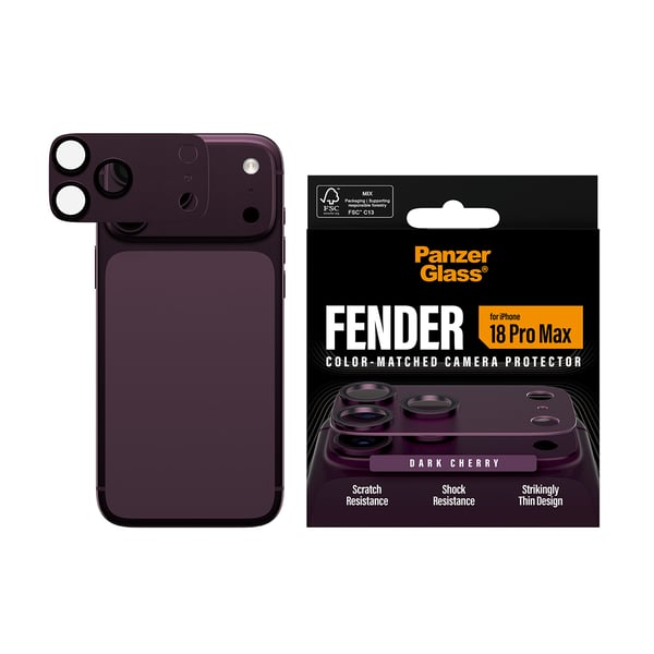PanzerGlass ® Fender Camera Protector Dark Cherry iPhone 2026 Pro Max Kirkas näytönsuoja 1 kpl
