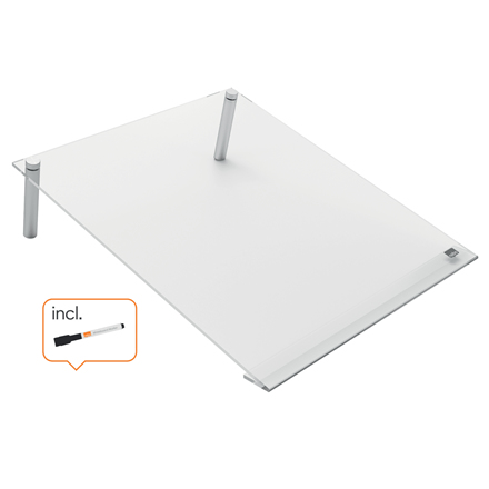 Nobo transparent akryl vinklet mini whiteboard skrivebordsblok, A4