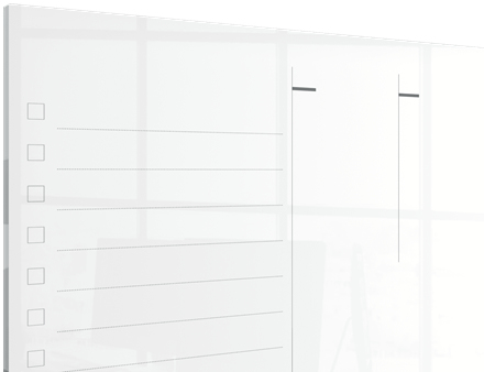 Nobo glas ugentlig planner whiteboard 430x560mm