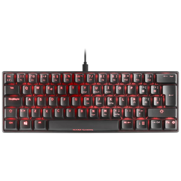 Mars Gaming MKMINIBES näppäimistö Pelaaminen USB Espanja Musta
