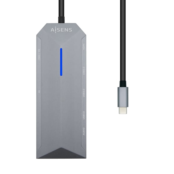 AISENS ASUC-9P001-GR dockingstation Ledningsført Thunderbolt 3 Grå