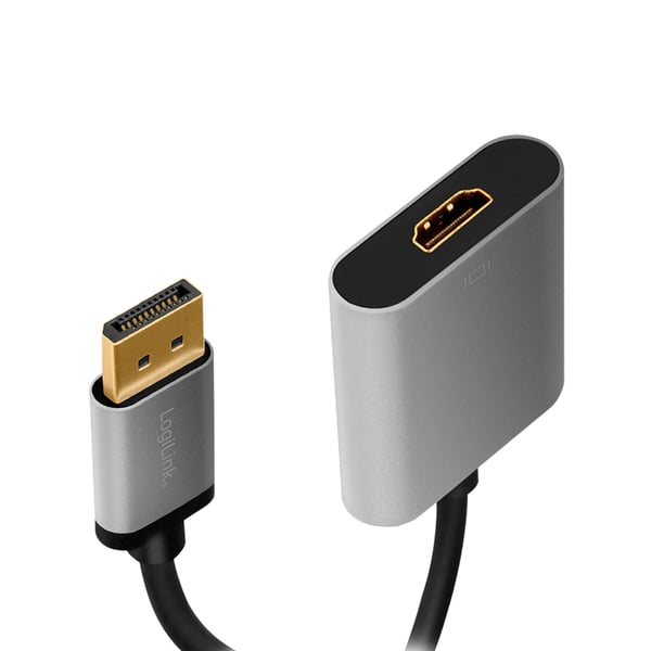 LogiLink CDA0108 videokabel adapter 0,15 m DisplayPort HDMI Sort, Grå