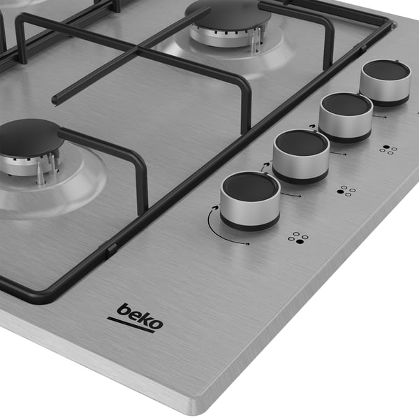 Beko HIGG 64103 SXN kogeplade Rustfrit stål Indbygget 58 cm Gaskomfur 4 zone(s)