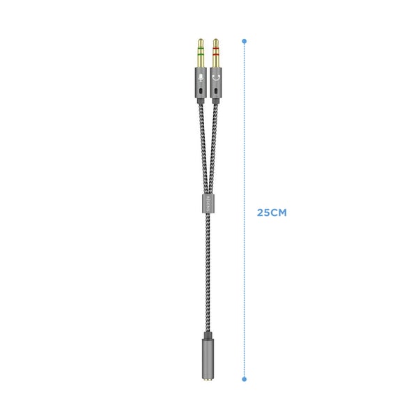 AISENS A128-0417 lydkabel 0,25 m 2 x 3.5mm 3.5mm Grå