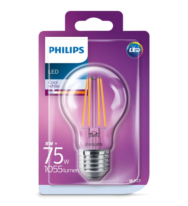 Philips 8718696742471 energy-saving lamp Kall vit 4000 K 8 W E27