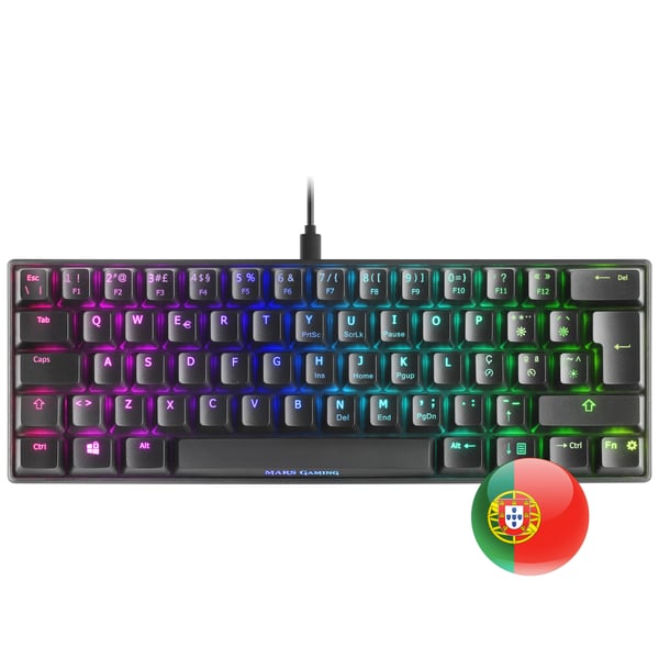 Mars Gaming MKMINIRPT tastatur Spil USB Portugisisk Sort