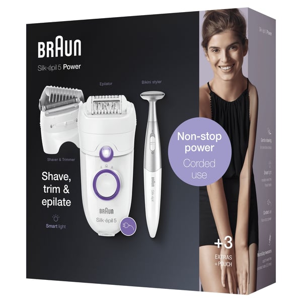 Braun Silk-épil 5 825 Power 28 pincetter Hvid, Lilla