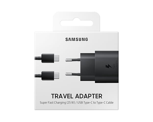 Samsung EP-TA800NBEG strømadapter og vekselret Indendørs/udendørs 25 W Sort