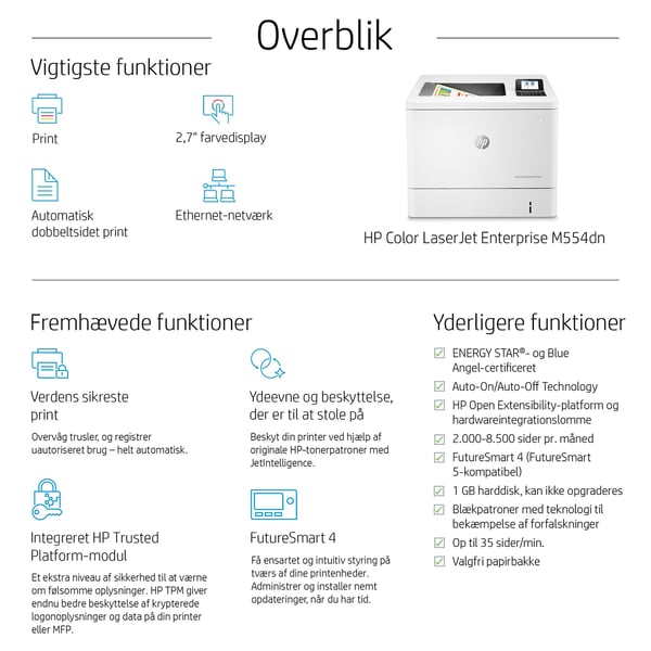 HP Color LaserJet Enterprise M554dn-printer