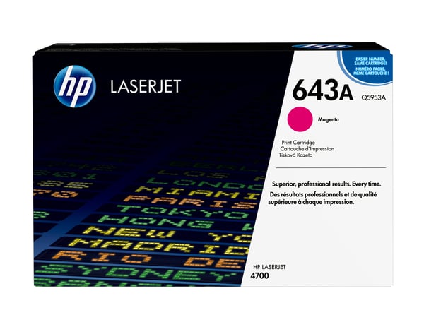 HP 643A, alkuperäinen magenta LaserJet-värikasetti HP 643A, alkuperäinen magenta LaserJet-värikasetti
