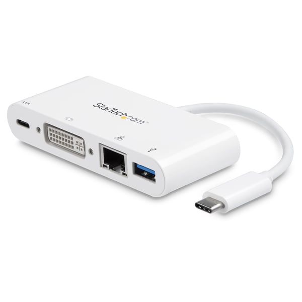 StarTech.com USB-C-multiportadapter för bärbara datorer - strömförsörjning - DVI - GbE - USB 3.0